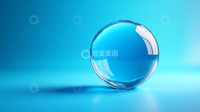 高清大图下载【趣麦麦图】蓝色透明球体