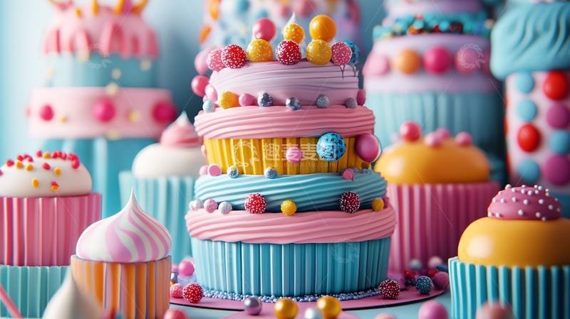 高清大图下载【趣麦麦图】色彩缤纷的蛋糕甜点