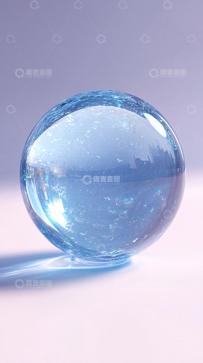 高清大图下载【趣麦麦图】透明蓝色玻璃球