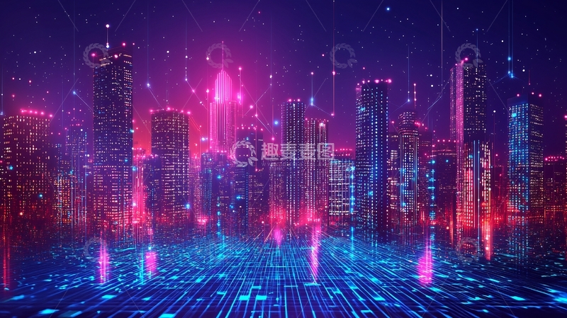高清大图下载【趣麦麦图】未来科技城市夜景