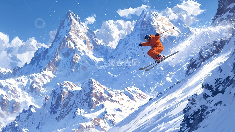 高清大图下载【趣麦麦图】滑雪
