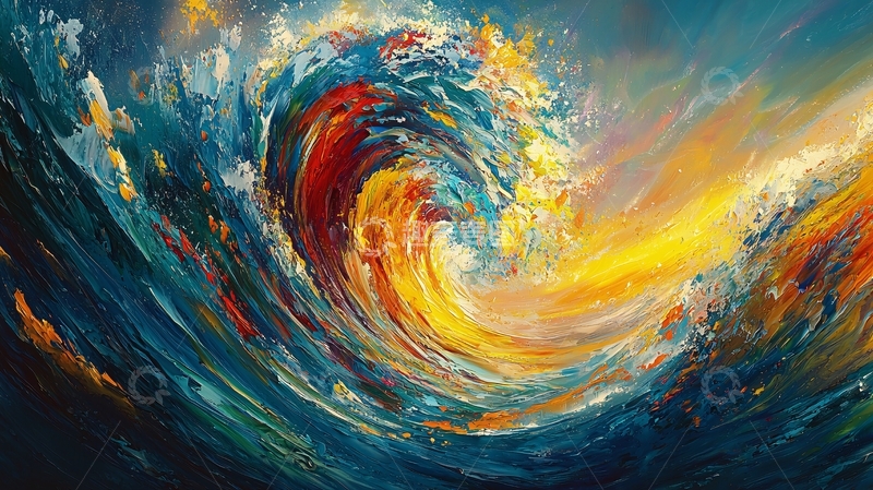 高清大图下载【趣麦麦图】抽象彩色巨浪