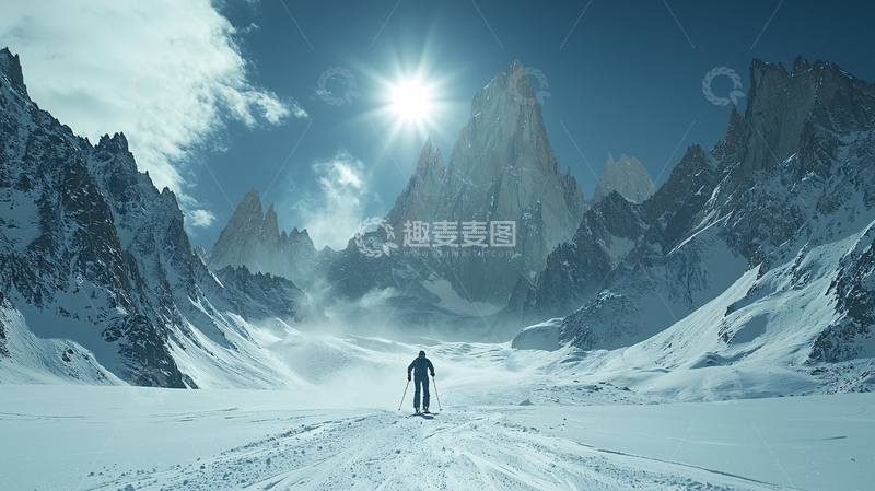 高清大图下载【趣麦麦图】雪山远足