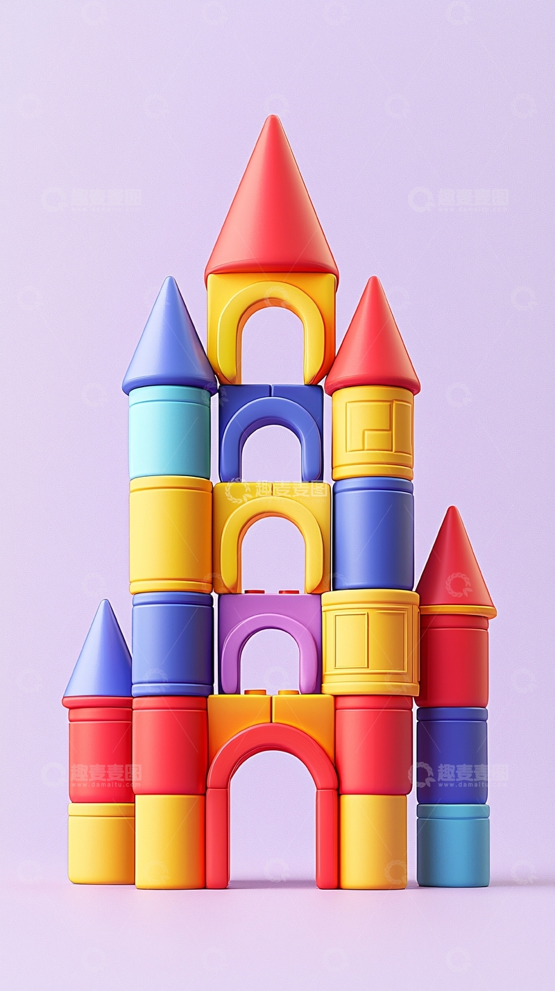 高清大图下载【趣麦麦图】积木城堡