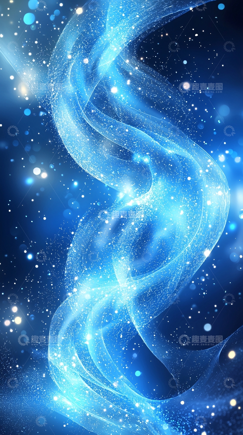 高清大图下载【趣麦麦图】蓝色光晕流光背景