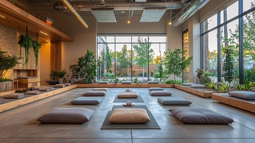 明亮宽敞的冥想室