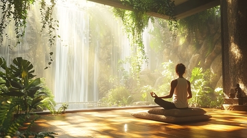 瀑布冥想室
