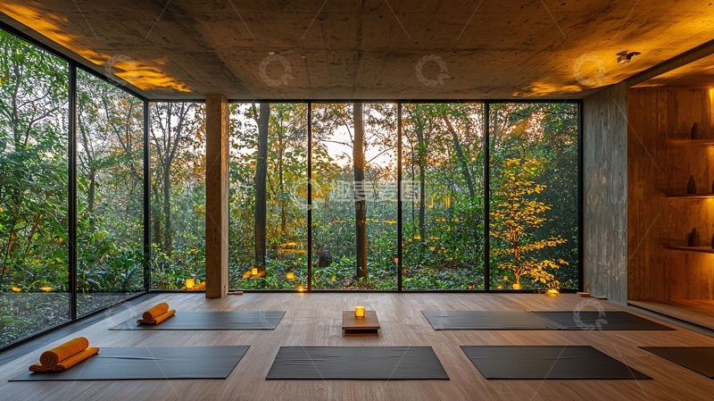 高清大图下载【趣麦麦图】森林瑜伽室