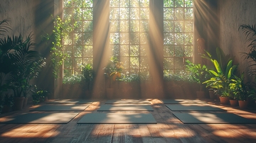 阳光洒进瑜伽室