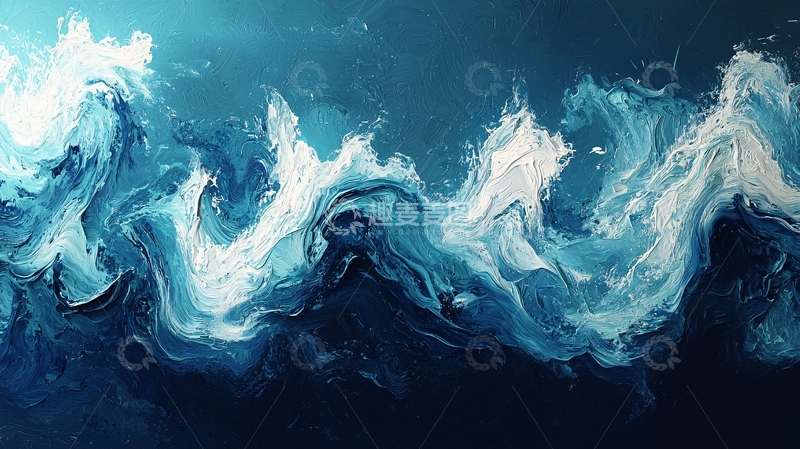 高清大图下载【趣麦麦图】抽象蓝色海洋波浪