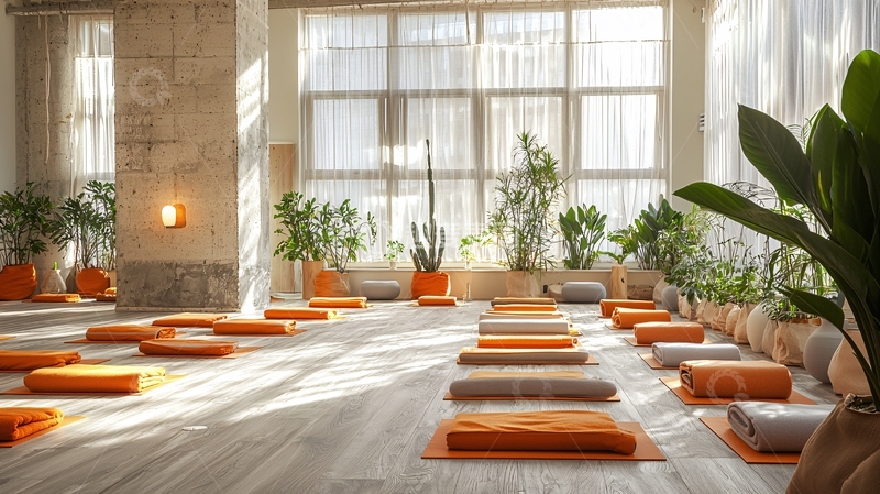 高清大图下载【趣麦麦图】阳光洒满瑜伽室