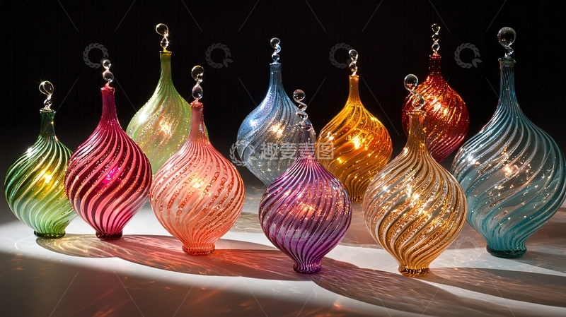 高清大图下载【趣麦麦图】彩色玻璃饰品