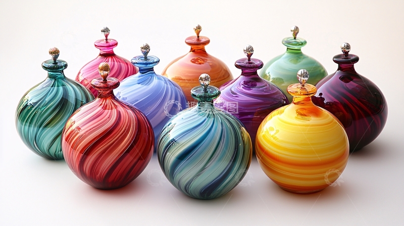 高清大图下载【趣麦麦图】彩色玻璃瓶