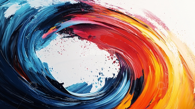 高清大图下载【趣麦麦图】油画颜料漩涡