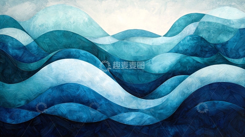 高清大图下载【趣麦麦图】抽象蓝色波浪