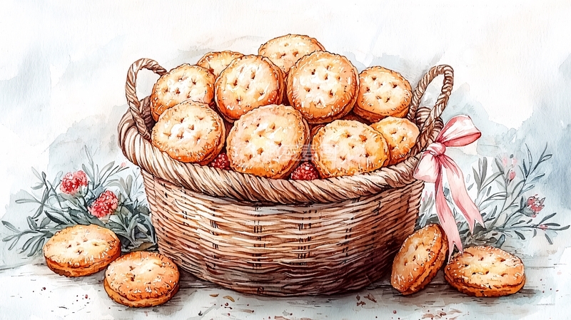 高清大图下载【趣麦麦图】水彩饼干