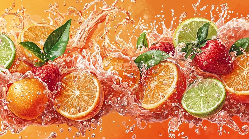 高清大图下载【趣麦麦图】果汁飞溅