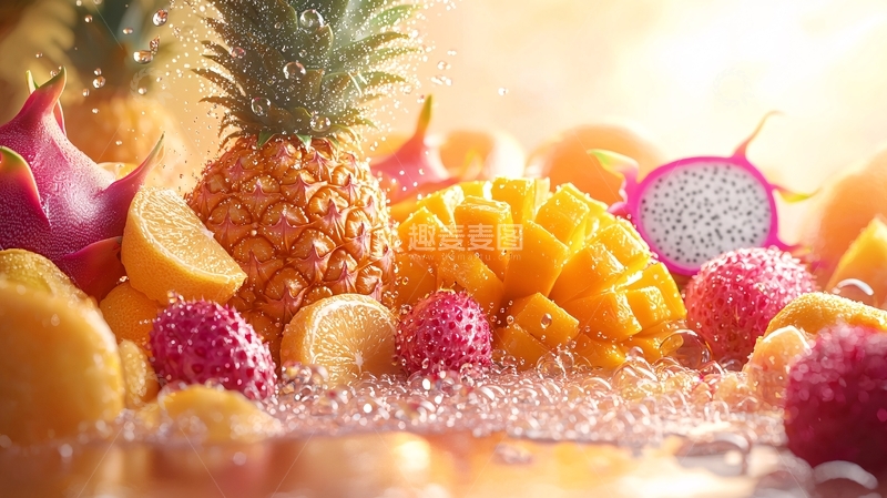 高清大图下载【趣麦麦图】阳光下新鲜水果特写