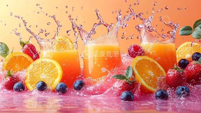 高清大图下载【趣麦麦图】果汁飞溅
