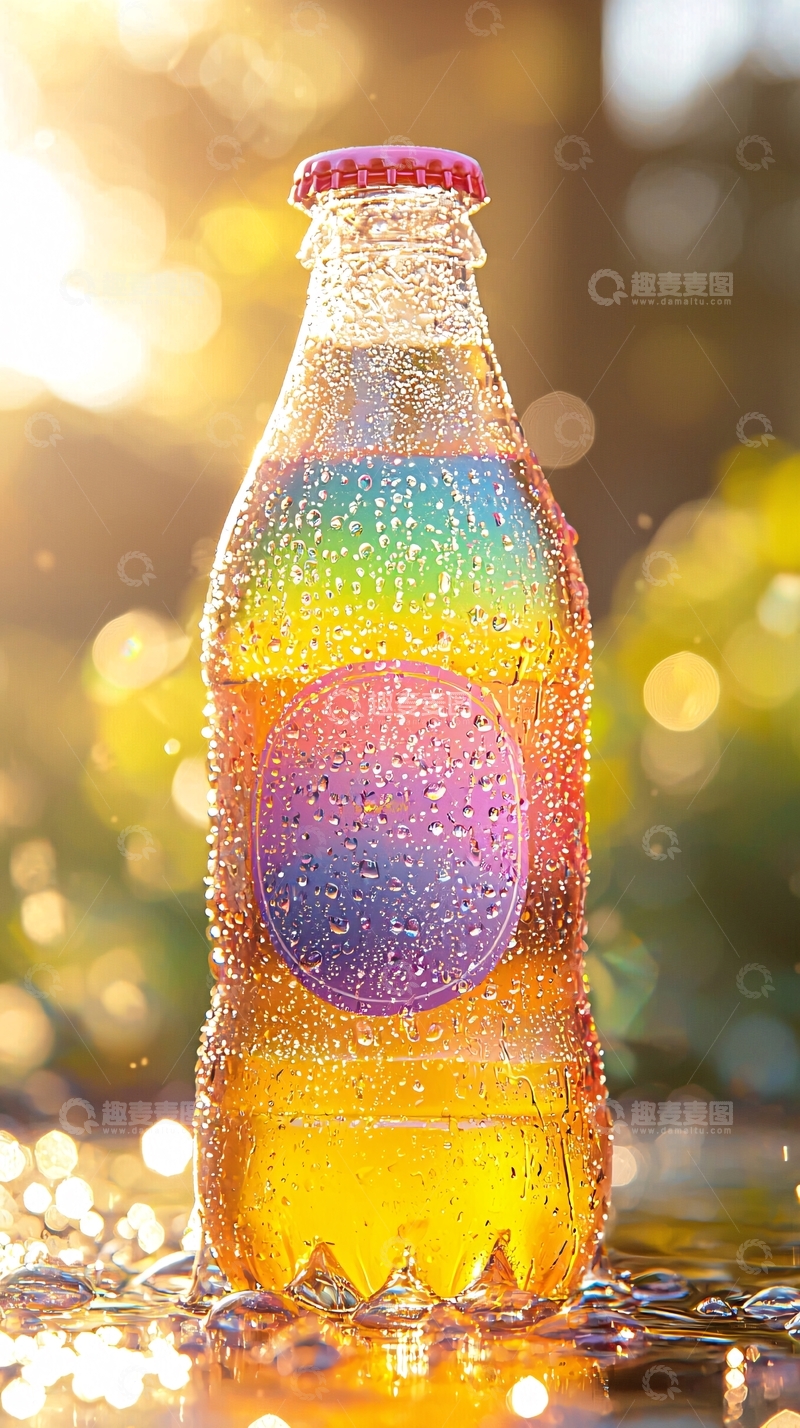 高清大图下载【趣麦麦图】彩虹汽水瓶