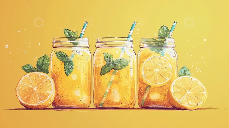 高清大图下载【趣麦麦图】柠檬水