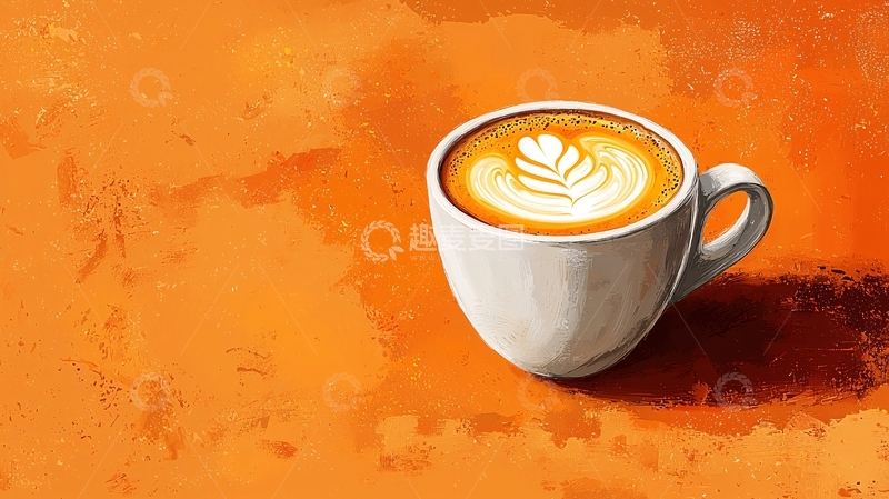 高清大图下载【趣麦麦图】一杯卡布奇诺咖啡
