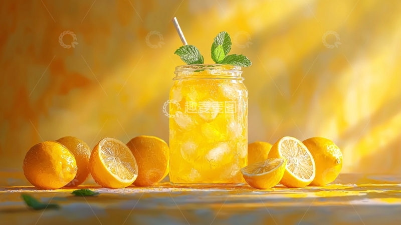 高清大图下载【趣麦麦图】柠檬冰茶
