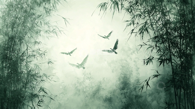 高清大图下载【趣麦麦图】水墨画竹林
