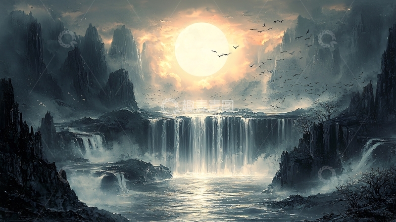 高清大图下载【趣麦麦图】水墨山水画1011