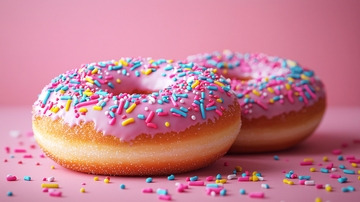 粉色糖霜甜甜圈