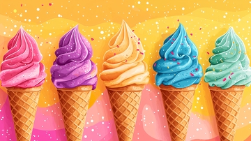 彩色冰淇淋甜筒