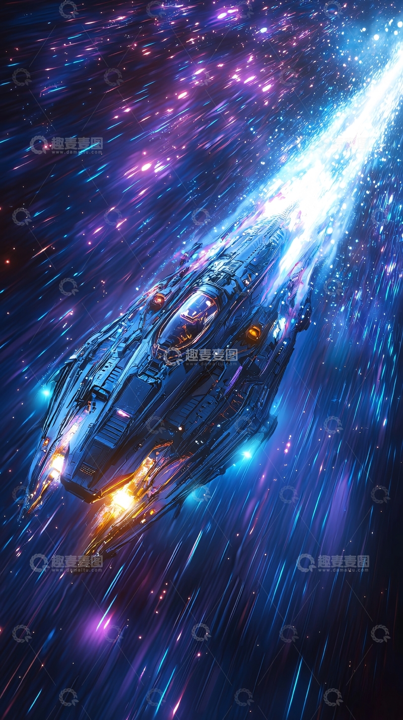 高清大图下载【趣麦麦图】宇宙飞船超光速飞行