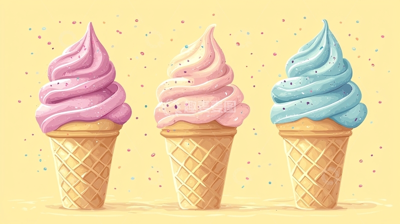 高清大图下载【趣麦麦图】冰淇淋甜筒