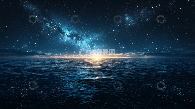 高清大图下载【趣麦麦图】星空大海日出