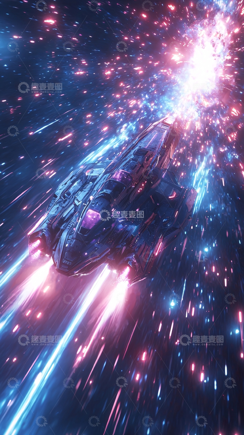 高清大图下载【趣麦麦图】宇宙飞船超光速飞行