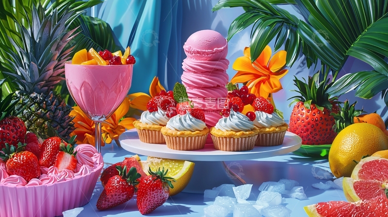 高清大图下载【趣麦麦图】夏日甜点水果盛宴