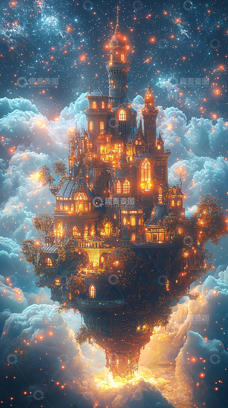 高清大图下载【趣麦麦图】云端城堡