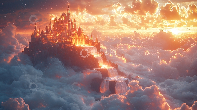 高清大图下载【趣麦麦图】云端之城