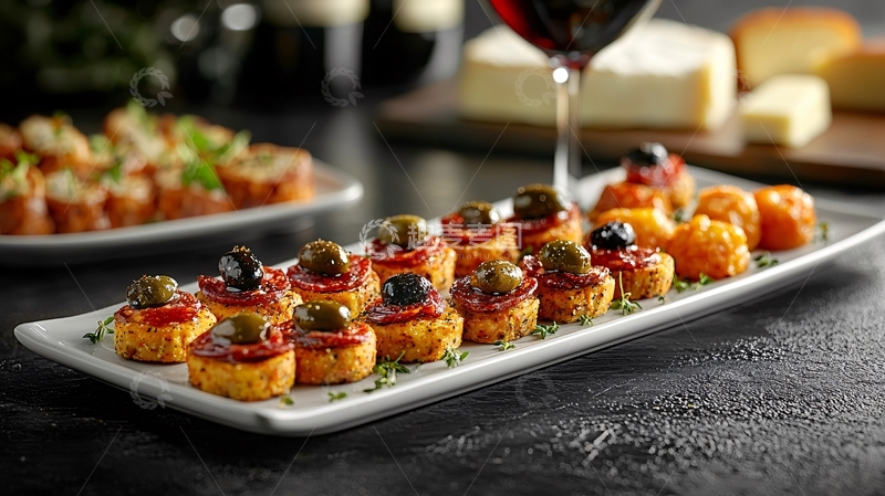 高清大图下载【趣麦麦图】红酒配餐小吃