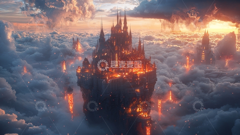 高清大图下载【趣麦麦图】云端城堡
