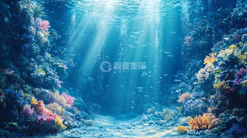 高清大图下载【趣麦麦图】深海珊瑚礁景观图