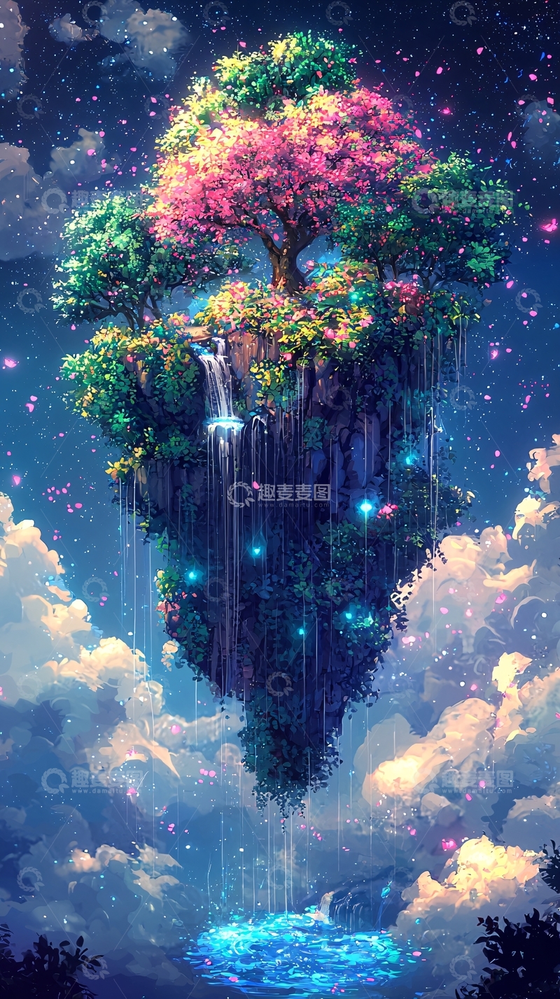 高清大图下载【趣麦麦图】梦幻漂浮岛屿