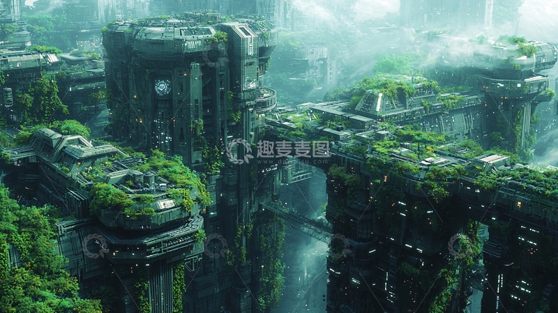 高清大图下载【趣麦麦图】废弃的未来都市