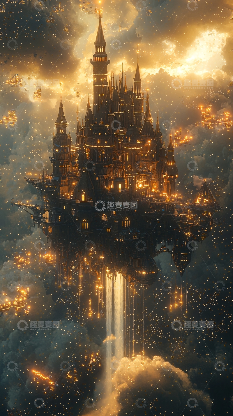 高清大图下载【趣麦麦图】云端城堡