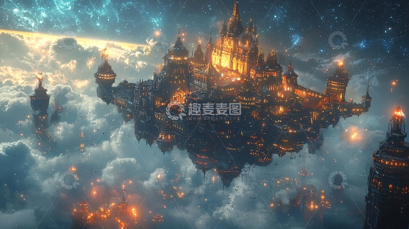 高清大图下载【趣麦麦图】云端城堡