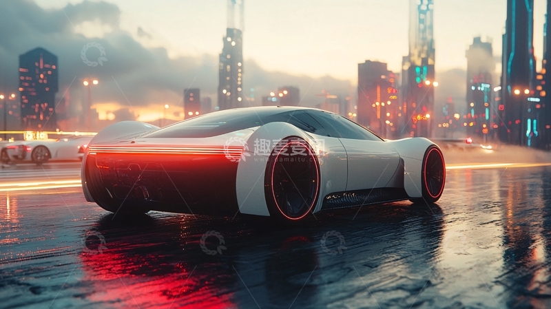 高清大图下载【趣麦麦图】未来都市跑车