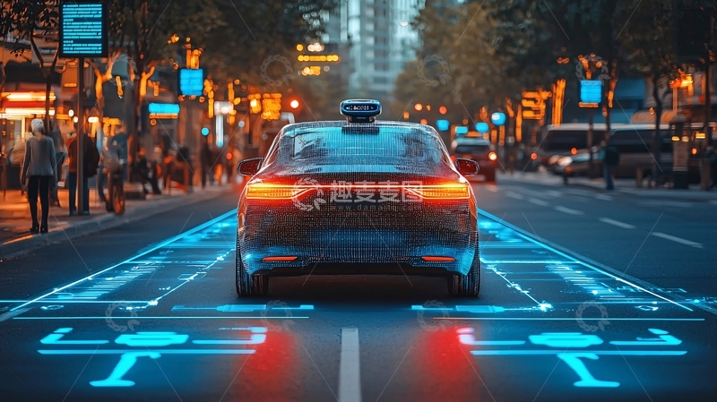 高清大图下载【趣麦麦图】自动驾驶汽车夜景