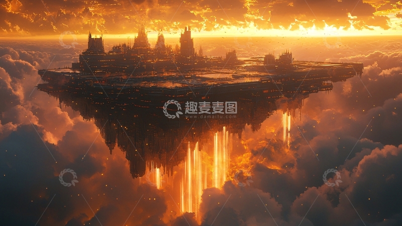 高清大图下载【趣麦麦图】云端之城