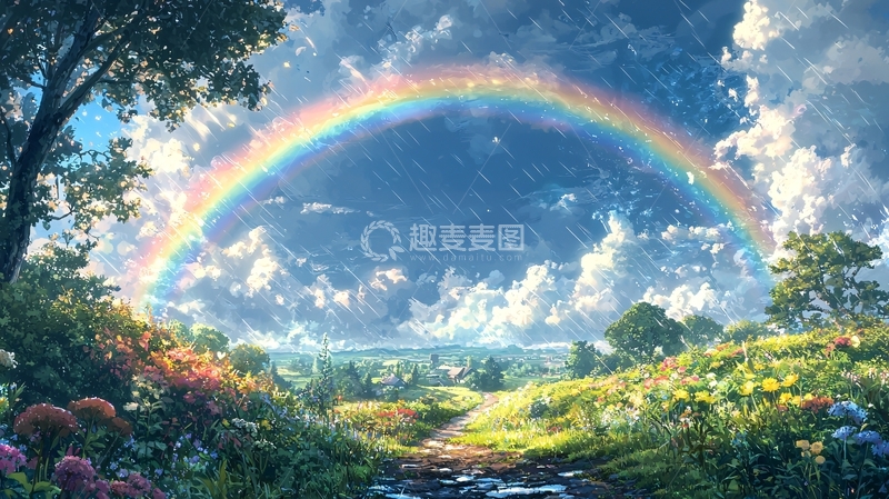 高清大图下载【趣麦麦图】彩虹风景画