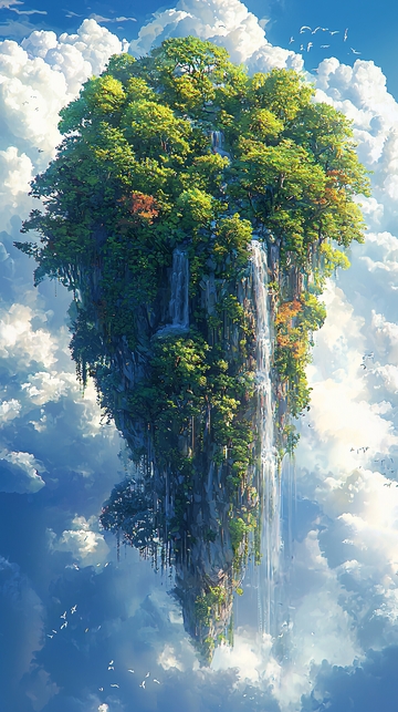 云端上的绿色岛屿